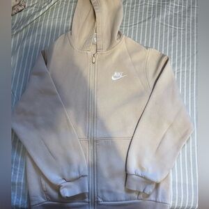 Nike Beige Zip-Up Hoodie